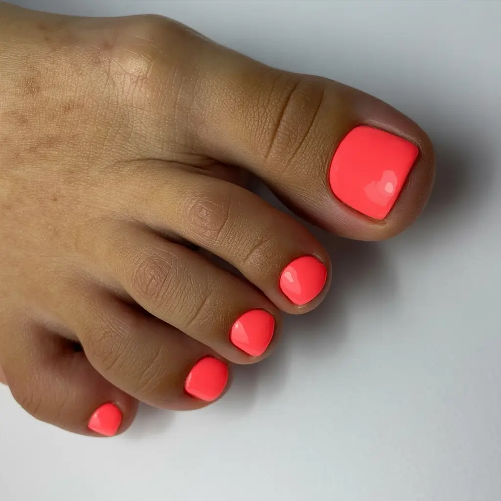 toe nails ideas 2026 Electric Coral Summer Pop
