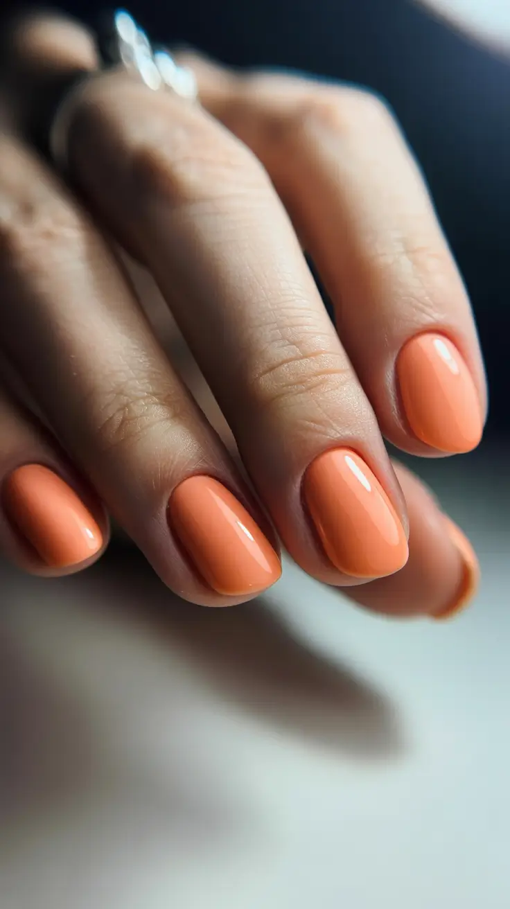 trending nail colors 2026 Peach Cream Minimalism