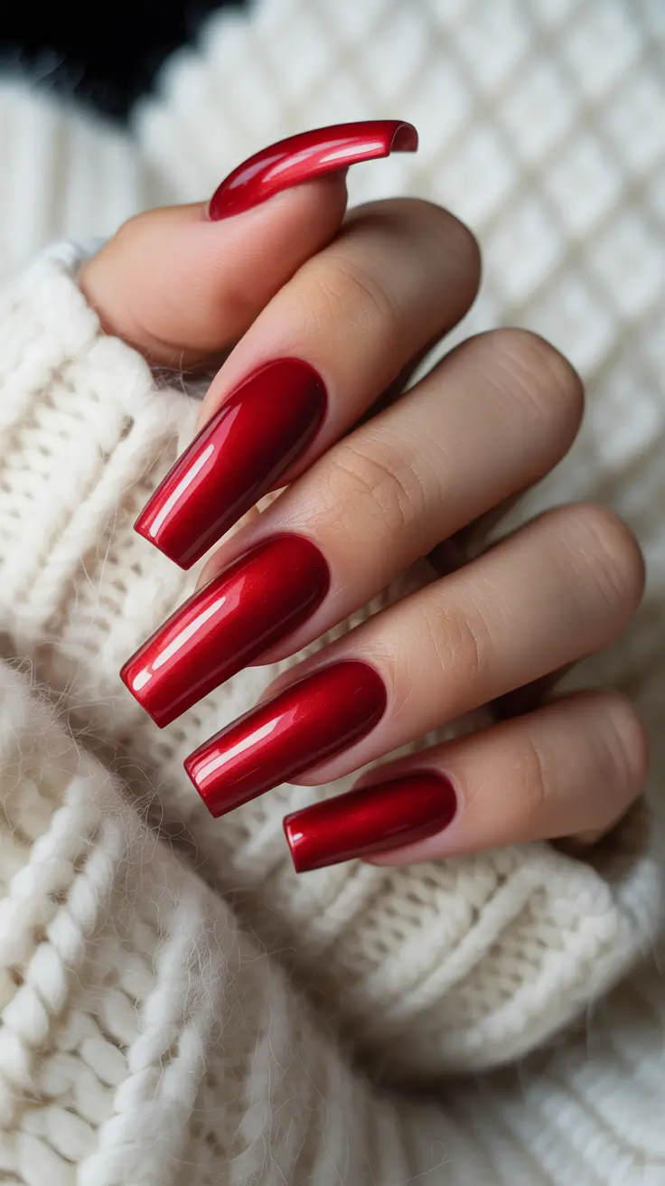 trending nail colors 2026 Cranberry Velvet Shine