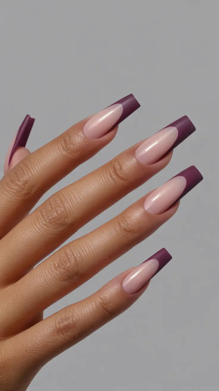 trending nail colors 2026 Mulberry Modern French