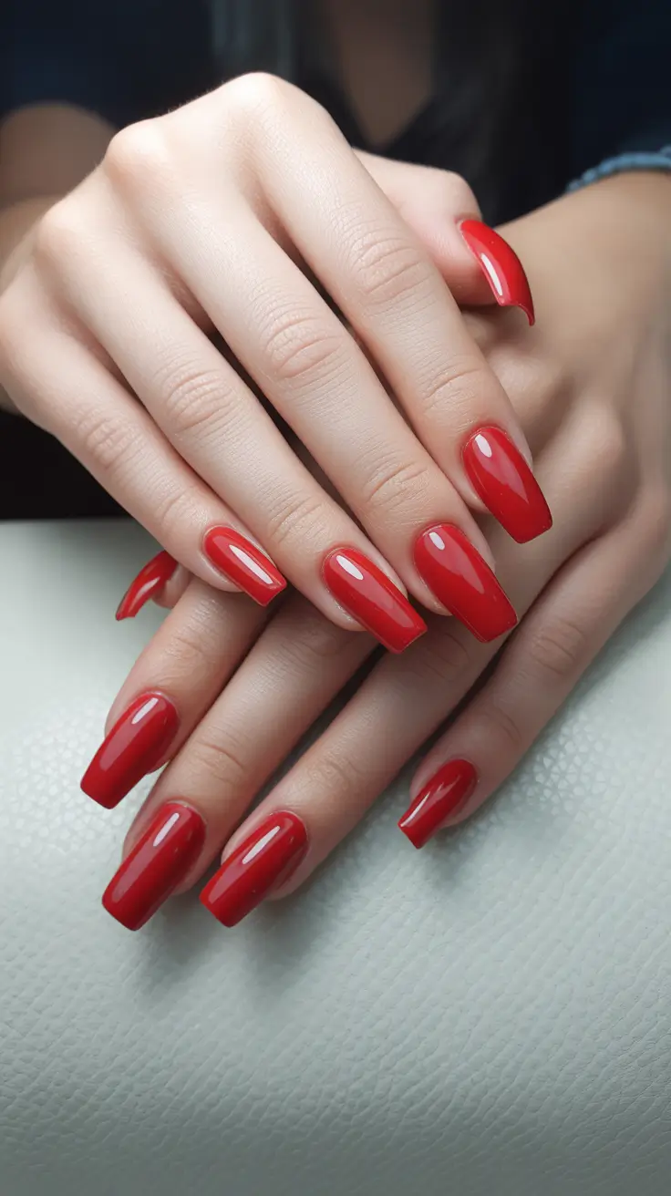 trending nail colors 2026 Classic Red Revival