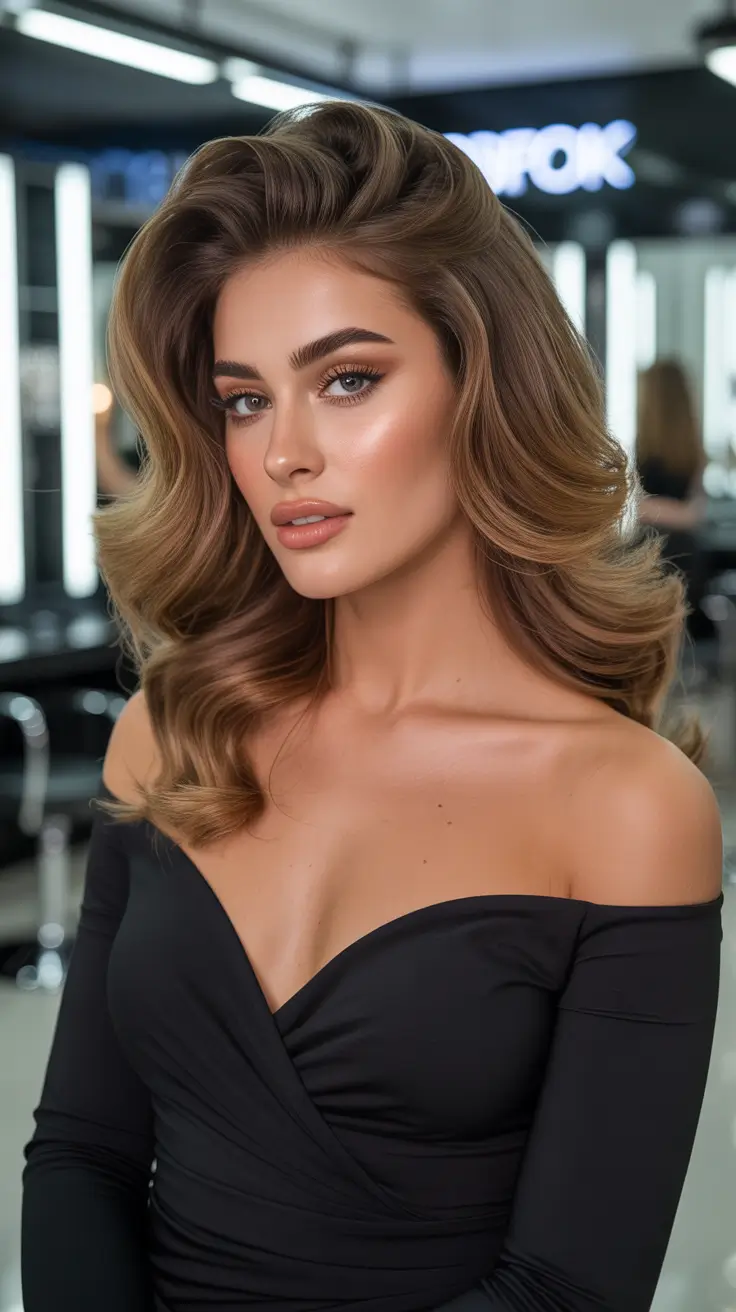 Trendy quick hairstyles 2026 Classic Hollywood-Inspired Volume with Sculpted Waves