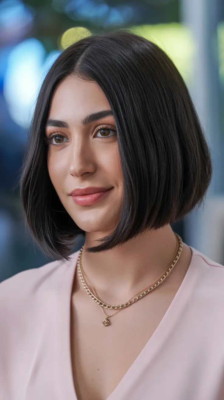 Trendy quick hairstyles 2026 Rounded Modern Bob with Subtle Under-Curve