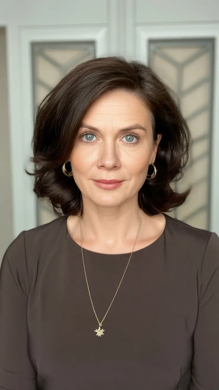 Women over 50 haircut inspiration 2026 Voluminous Medium Layers with Soft Curls