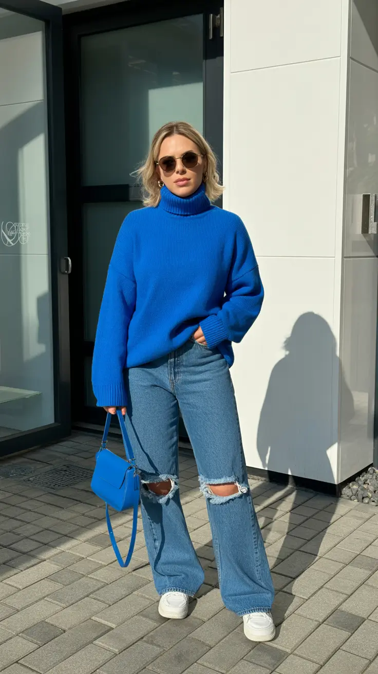 2026 amazing cold spring outfit Bright Blues for a Crisp Spring Glow