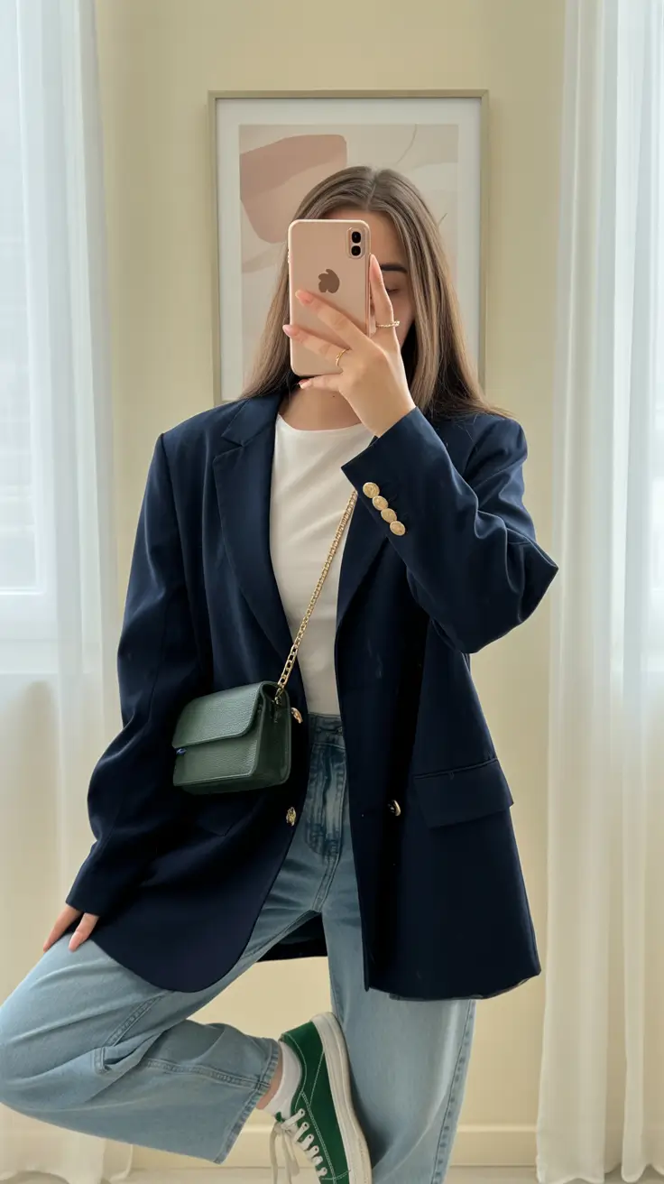 2026 amazing cold spring outfit Preppy Minimalism for a Chilled Workday