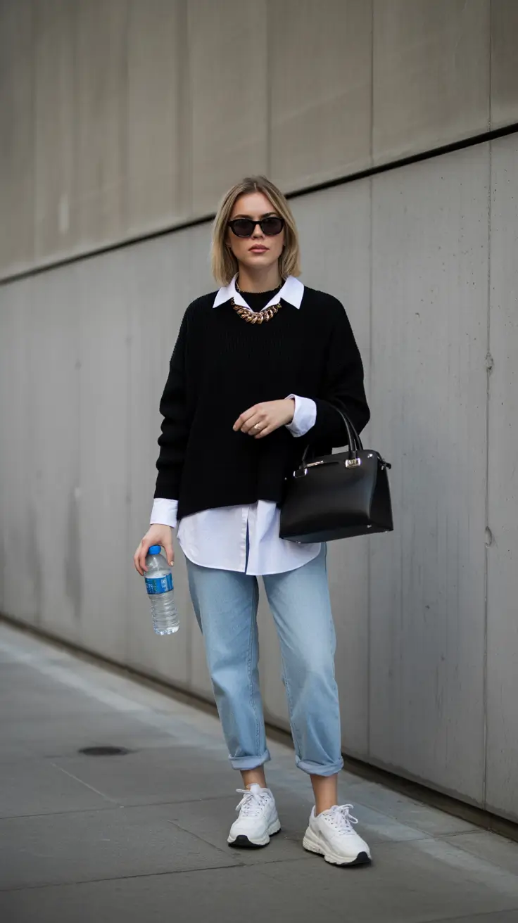 beautiful spring mom outfits 2026 Layered Knit Casual With Easygoing Energy