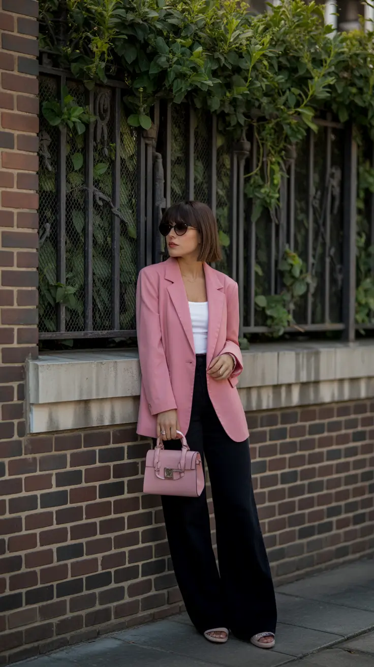 bold spring going out outfits 2026 Soft Blush Tailoring for Early Spring Nights