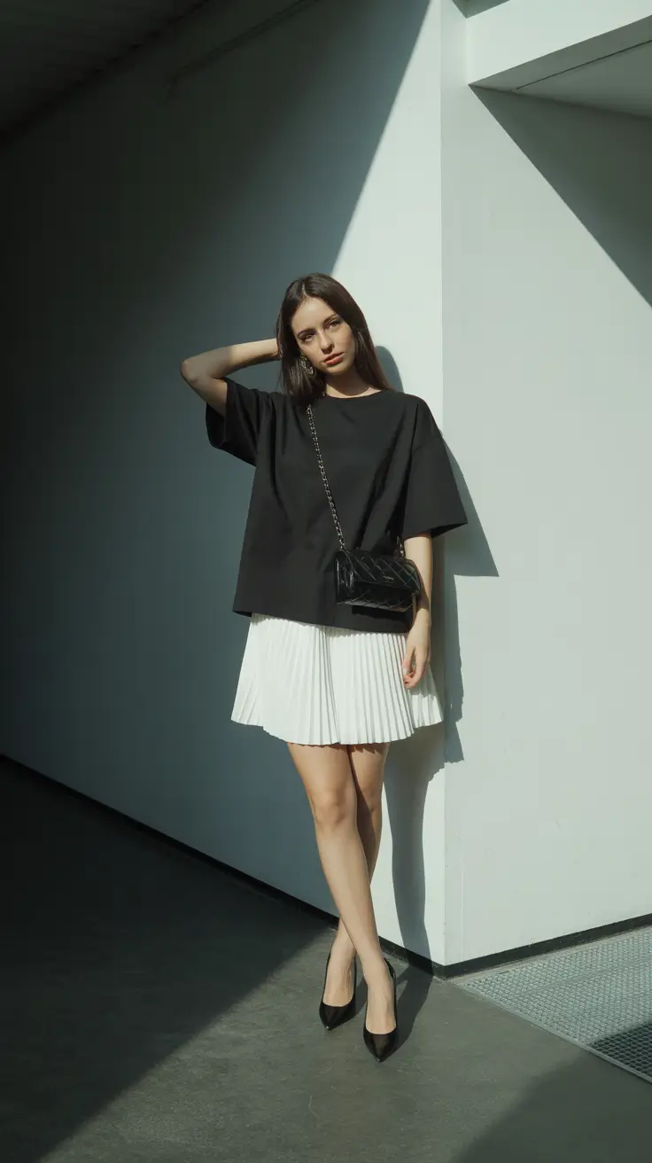 bold spring going out outfits 2026 Monochrome Chic in Black & White