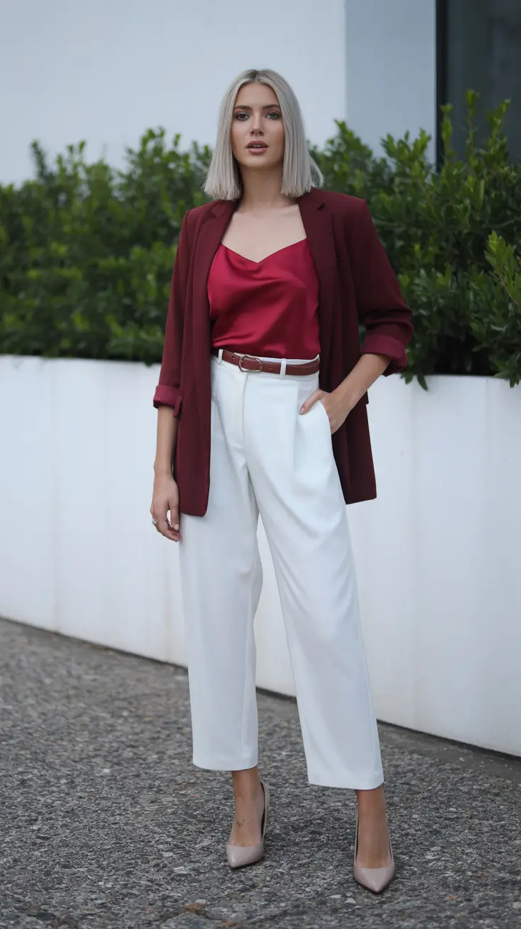business spring workwear 2026 Wine and Silk Elegance