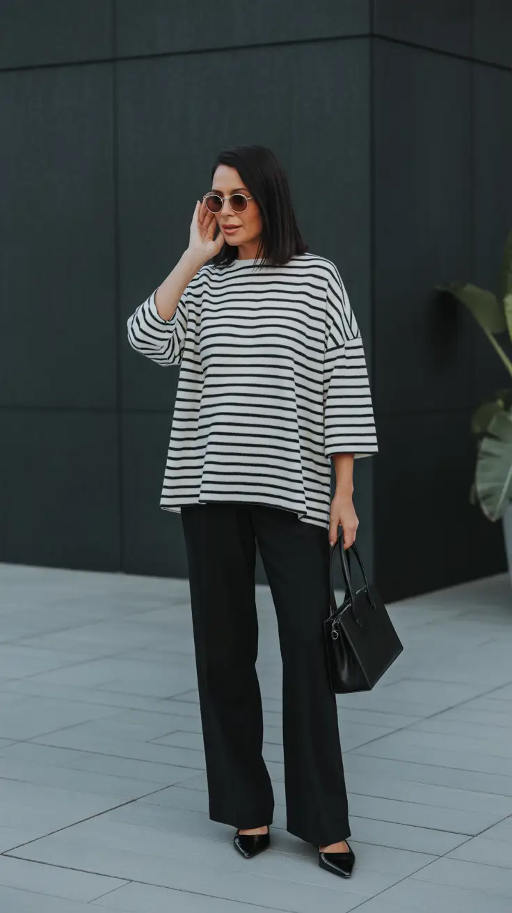 casual spring outfits for women over 40 2026 Effortless Stripes for Modern Spring Days