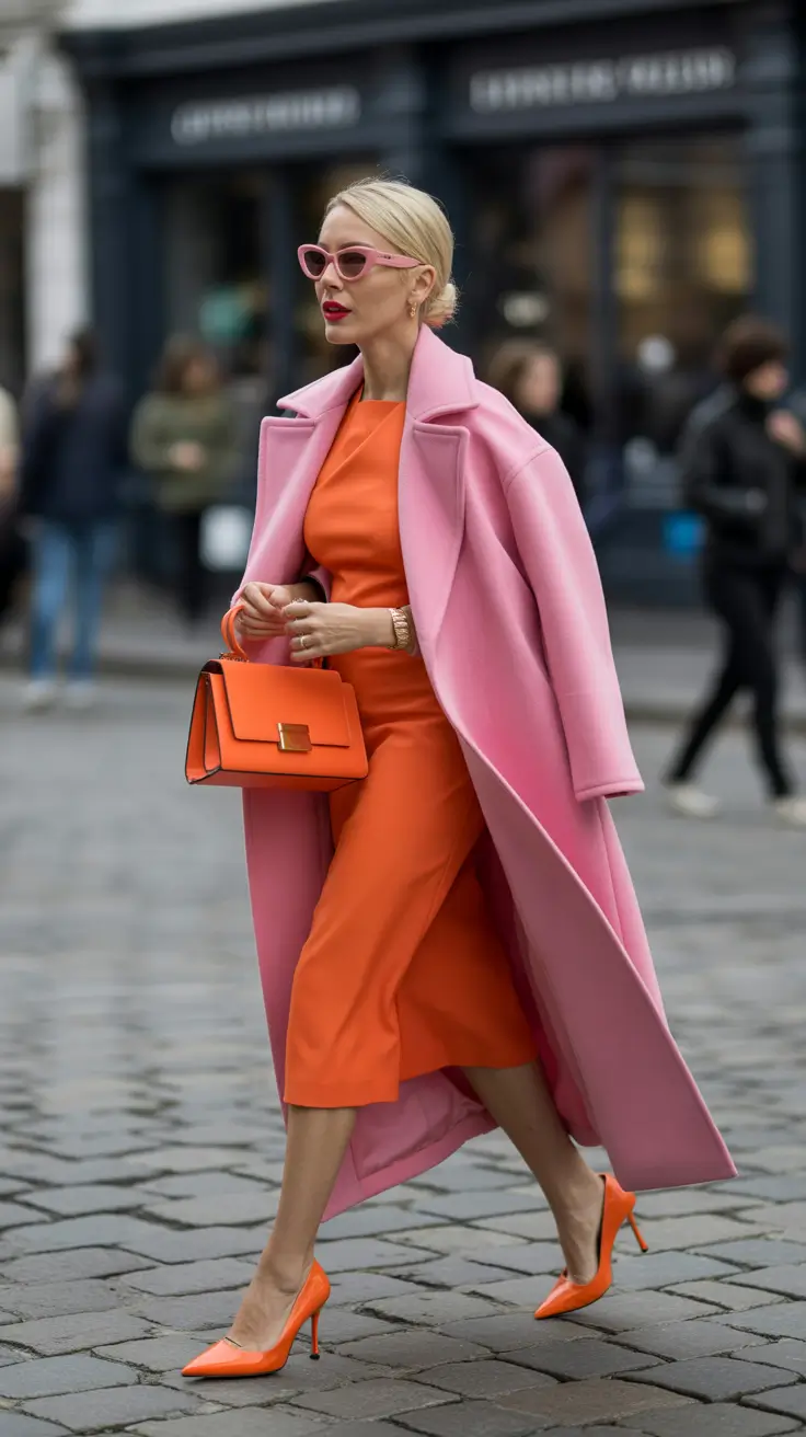 casual spring outfits for women over 40 2026 Vibrant Color Blocking for a Modern Spring Moment