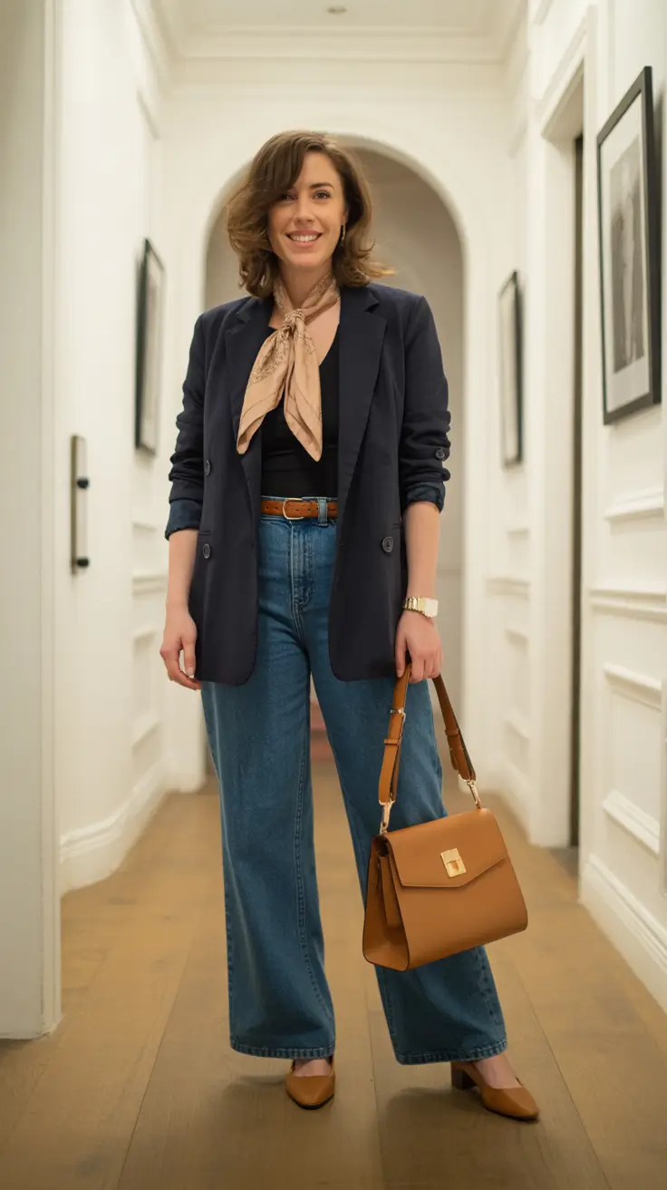 casual spring outfits for women over 40 2026 Soft Tailoring with a Feminine Spring Accent