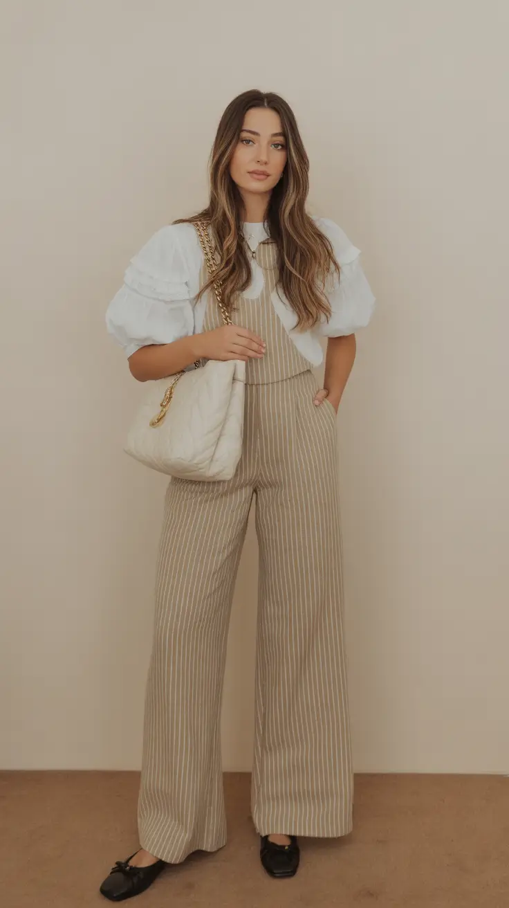 cute spring outfit with pants 2026 Soft Cottagecore Stripes for Warm Breezes