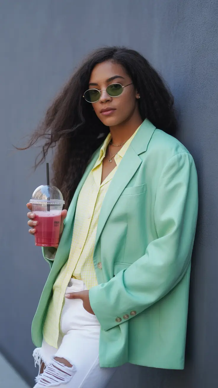 fashionable spring outfits for women over 30 2026 Mint Layers and Relaxed Spring Street Energy