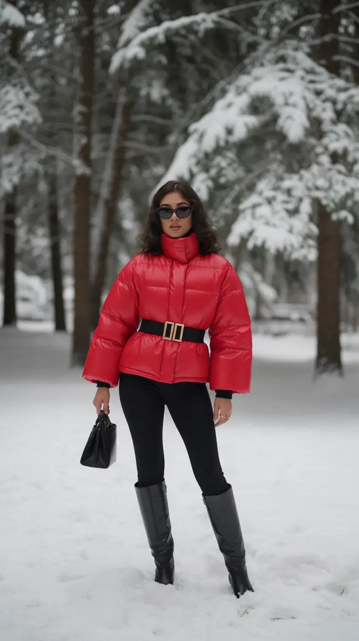 February outfits ideas 2026 Power Red with Sculpted Winter Silhouette