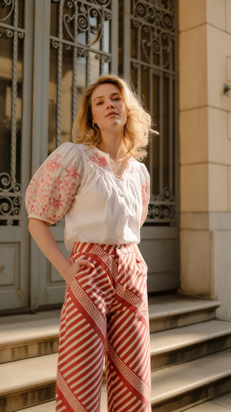 modern spring fashion outfits 2026 Artsy Warmth and Playful Pattern Mixing