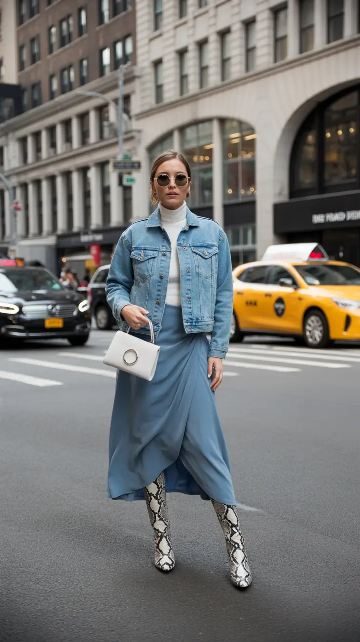 modern spring wardrobe silhouettes 2026 Layered Cool Tones With Textured Spring Contrast