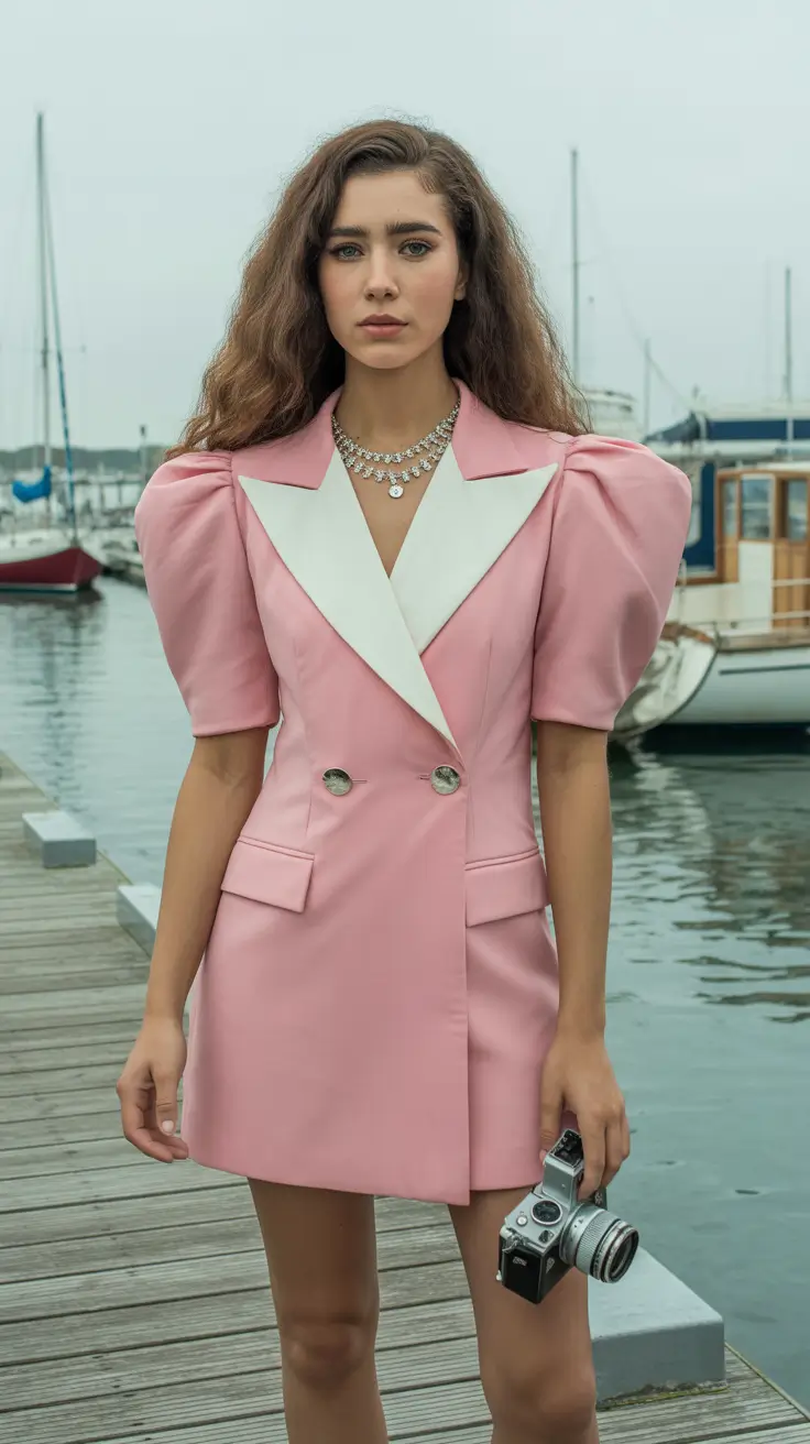 modest spring outfits for graduation 2026 Structured Pink Couture for a Playful Yet Polished Graduation Moment