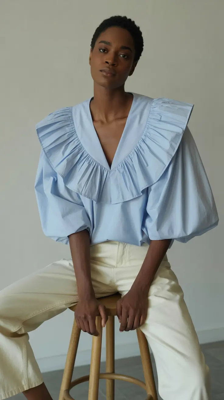 modest spring outfits for graduation 2026 Soft Blue Volume with Refined Minimalism