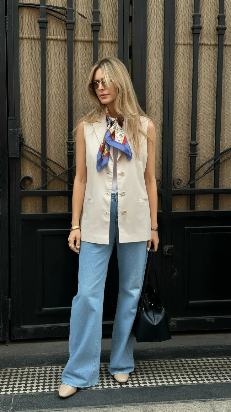 old money spring outfits 2026 style Effortless Neutrals With a Silk Accent