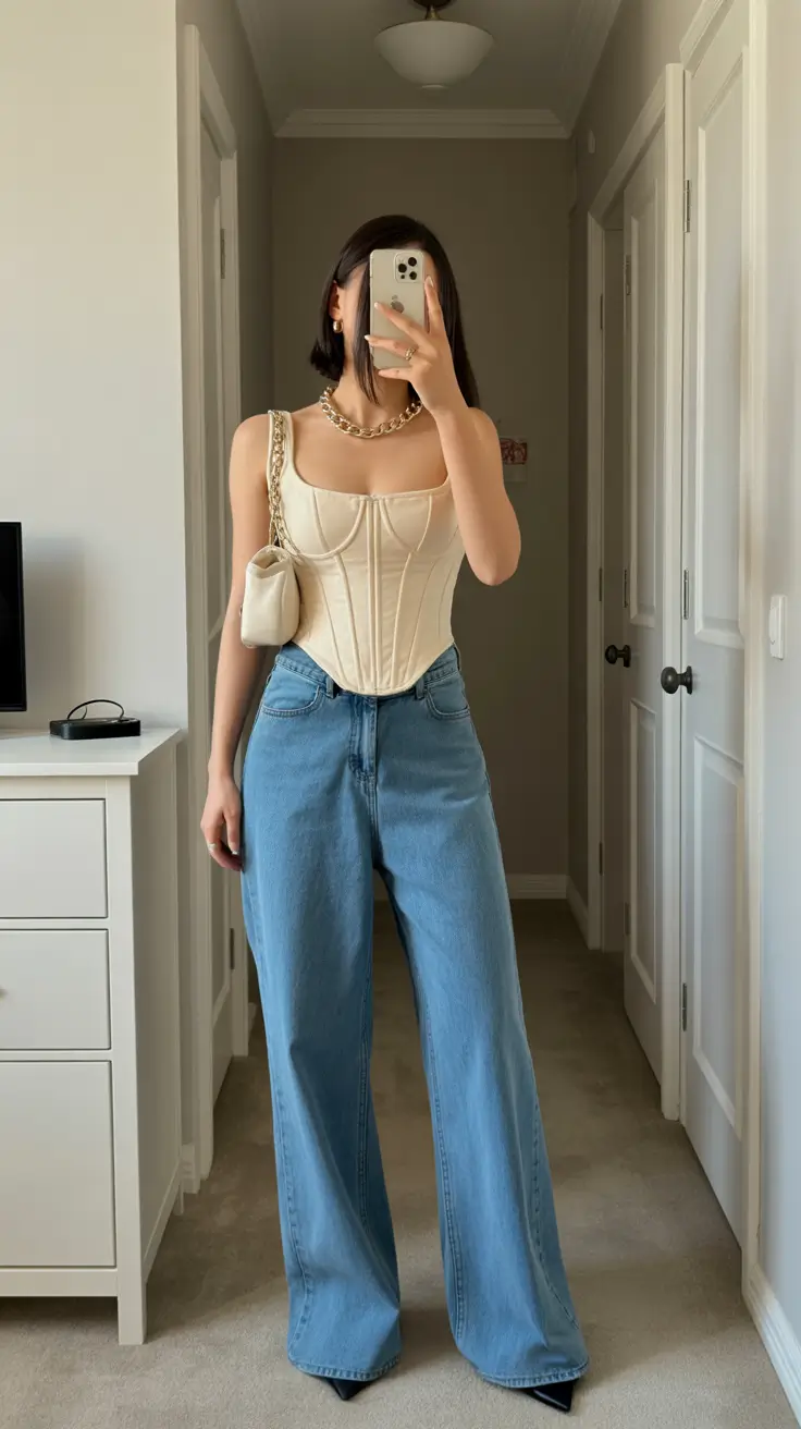 pastel spring birthday outfit 2026 Corset & Denim