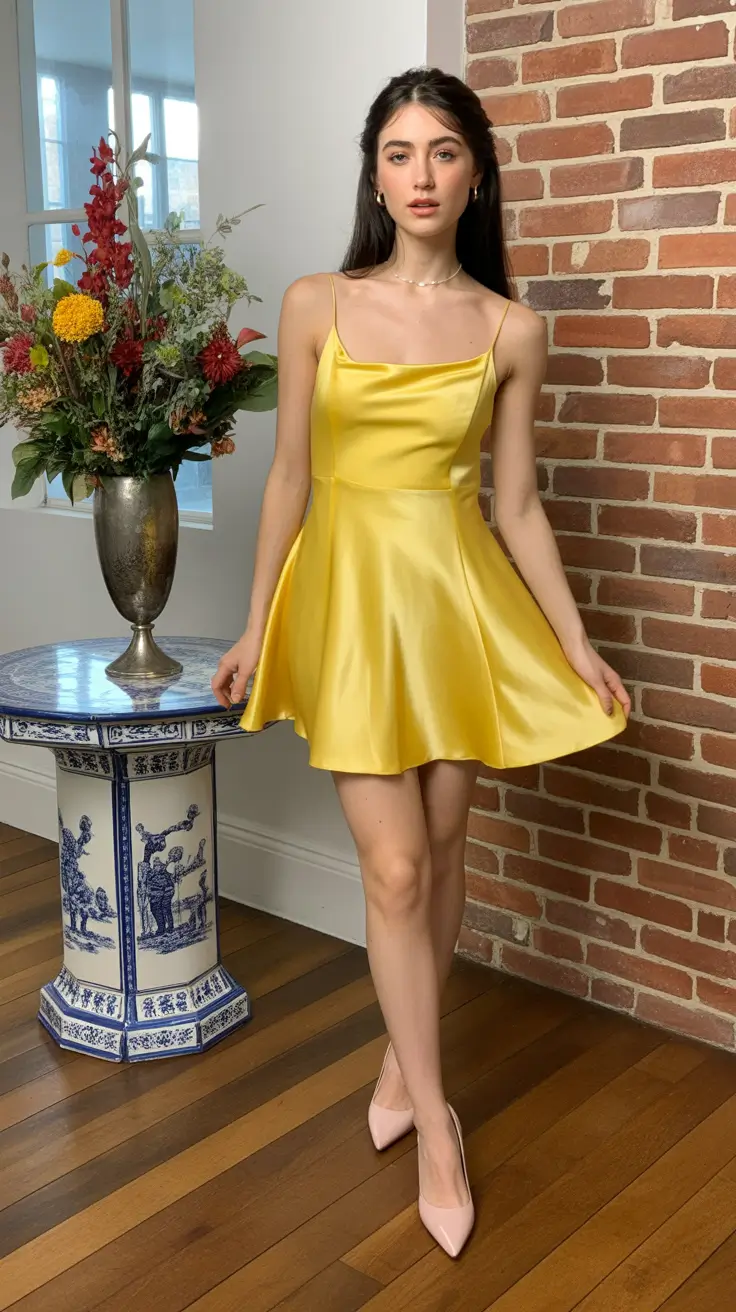 pastel spring birthday outfit 2026 Sunny Satin Mini