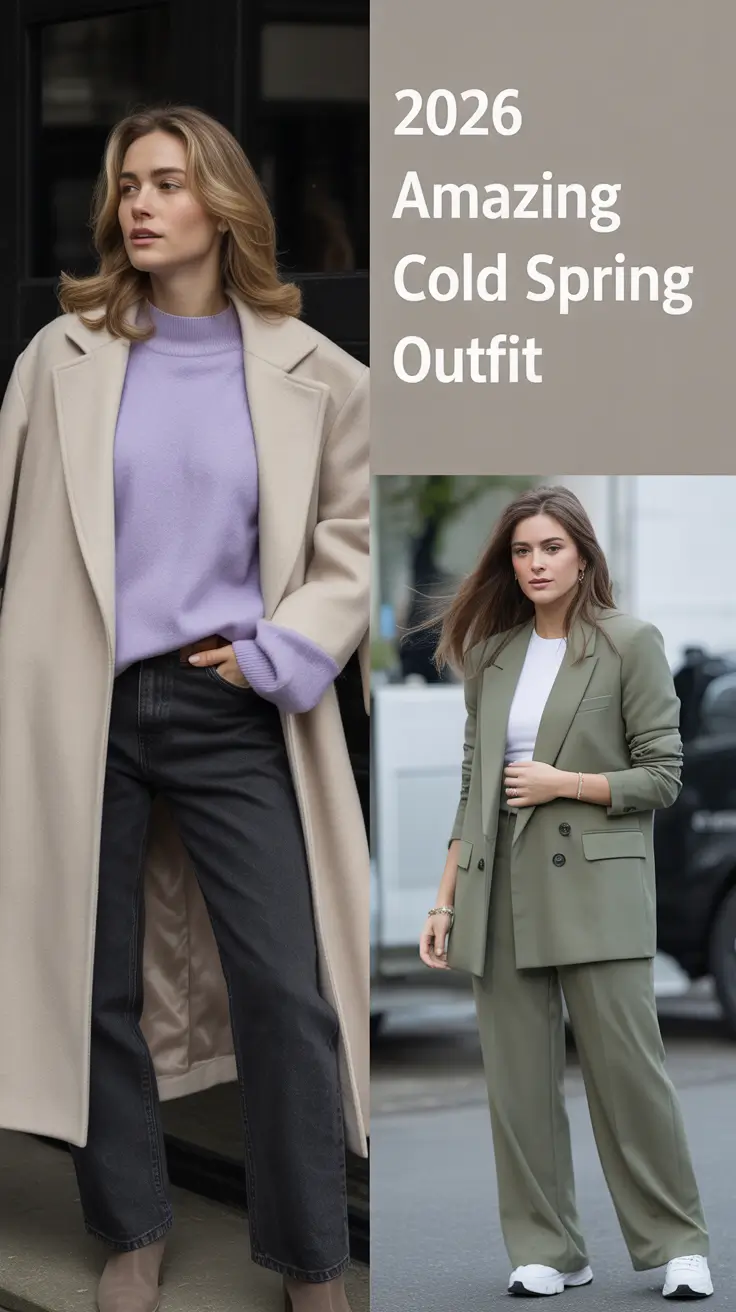 2026 Amazing Cold Spring Outfit: Cute & Casual Ideas for Stylish Chilly Days