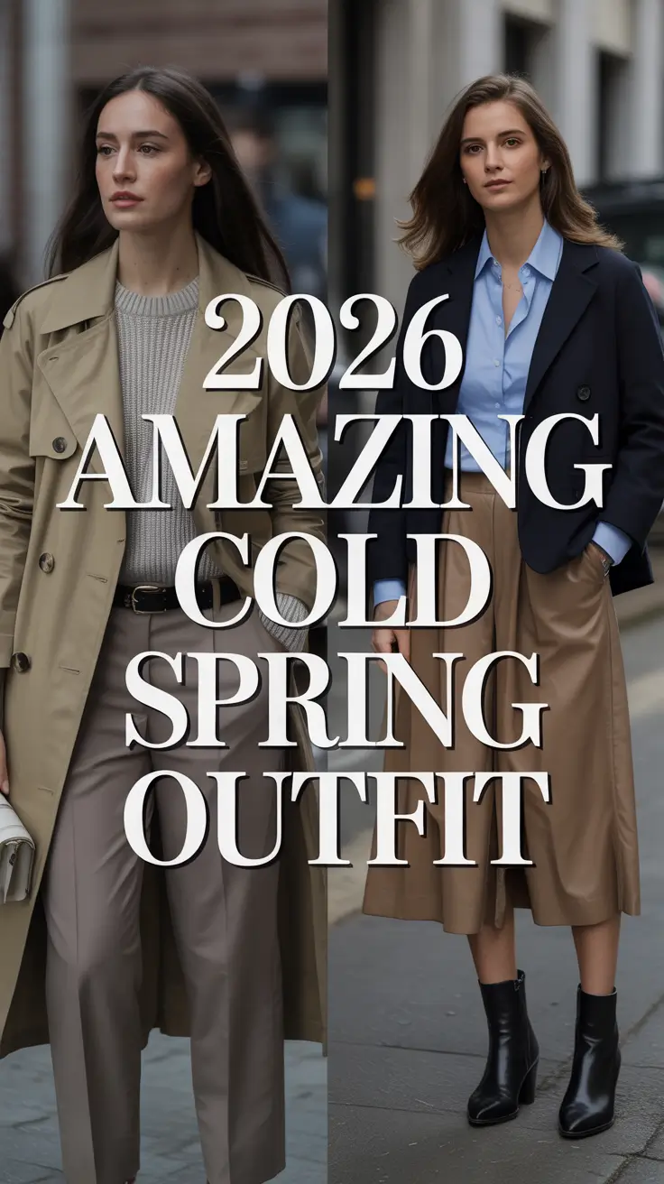 2026 Amazing Cold Spring Outfit: Cute & Casual Ideas for Stylish Chilly Days