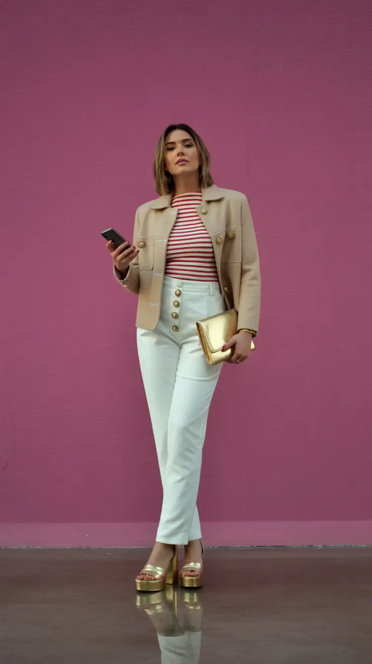 radiant spring formal outfits 2026 Soft Neutrals With a Nautical Twist