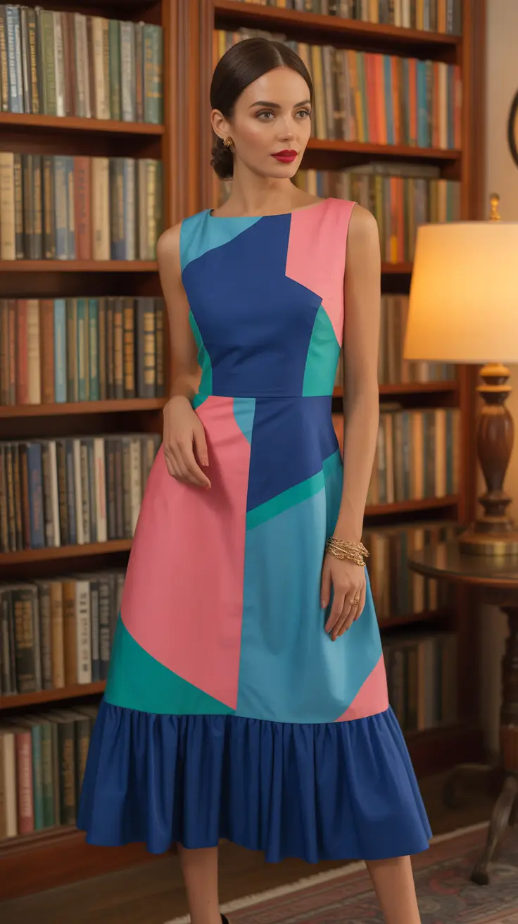 radiant spring formal outfits 2026 Geometric Colorblocking With Classic Elegance