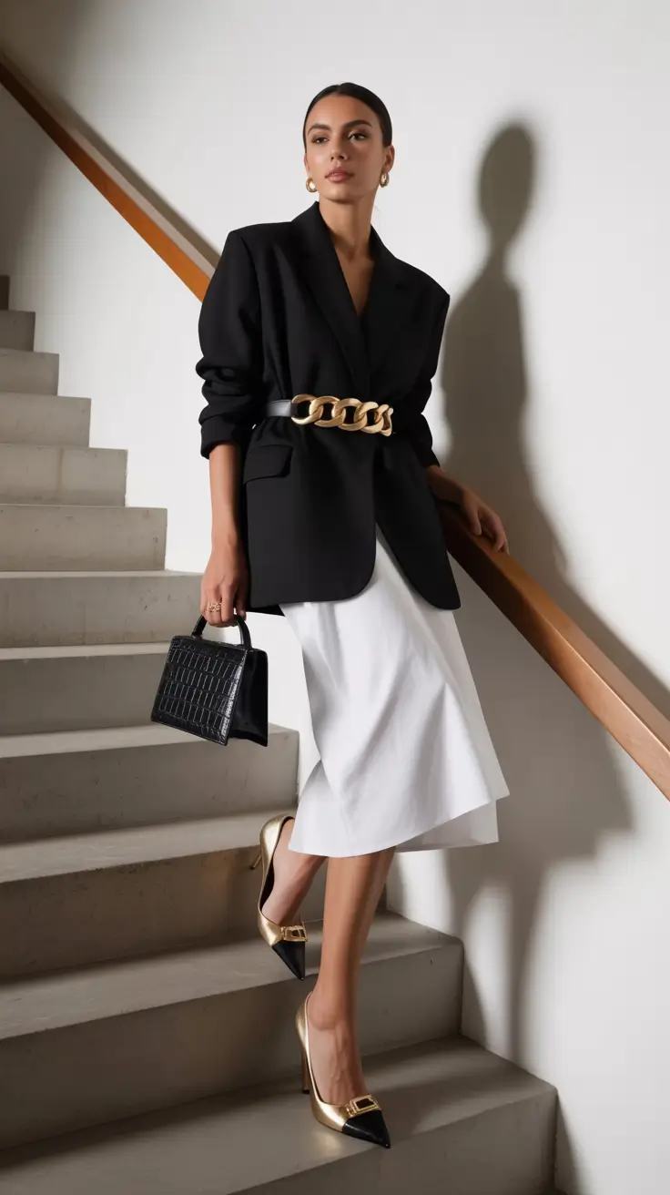 radiant spring formal outfits 2026 Black-Tie Modern Minimalism