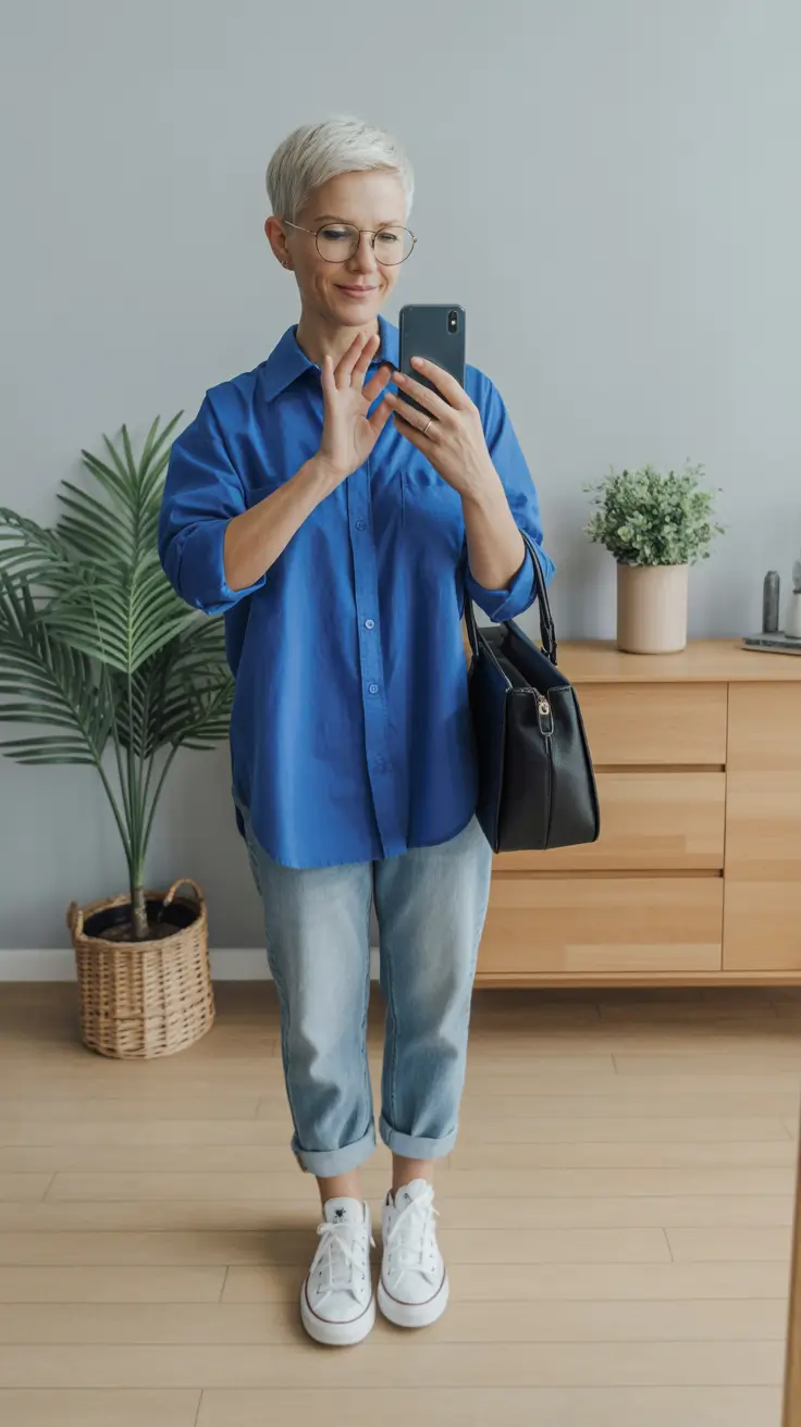 radiant winter to spring outfits 2026 Relaxed Denim and Crisp Blue for Everyday Ease