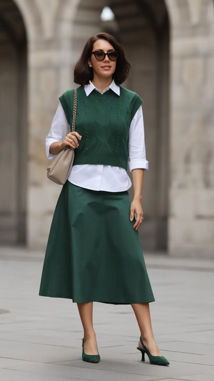 radiant winter to spring outfits 2026 Emerald Layers for Effortless Transitional Chic