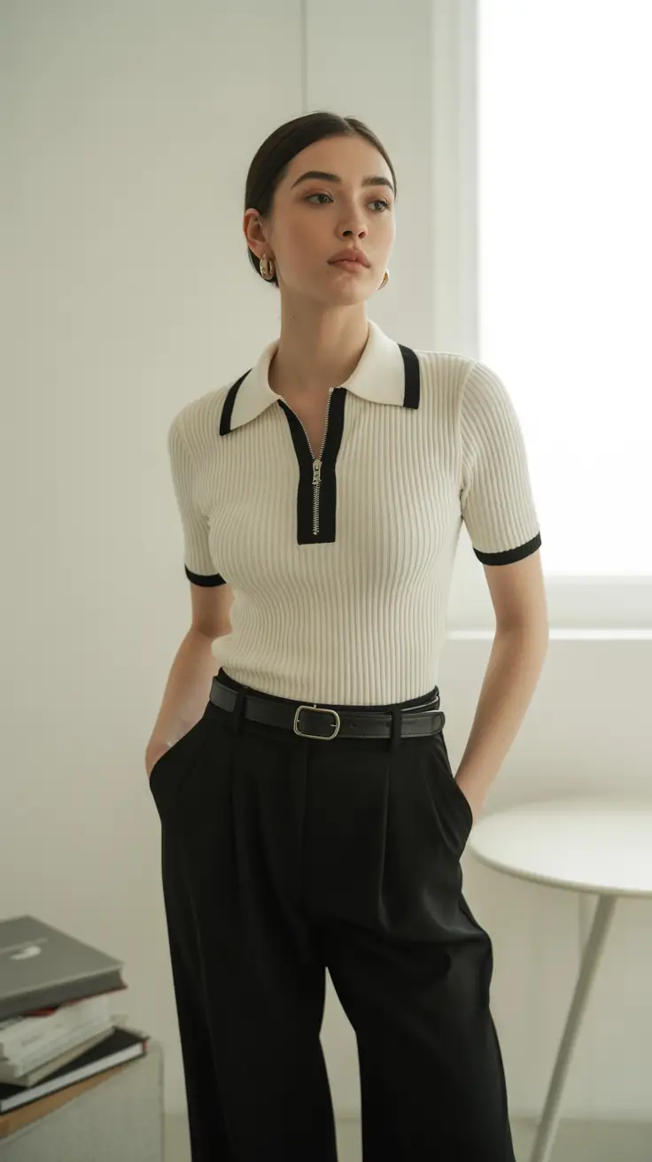 old money spring outfits 2026 Soft Contrast in Monochrome Modernity