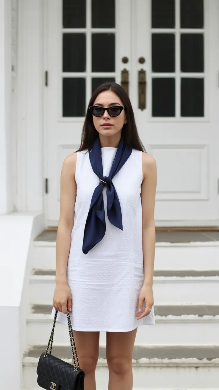 old money spring outfits 2026 Chic Minimalism in White and Navy