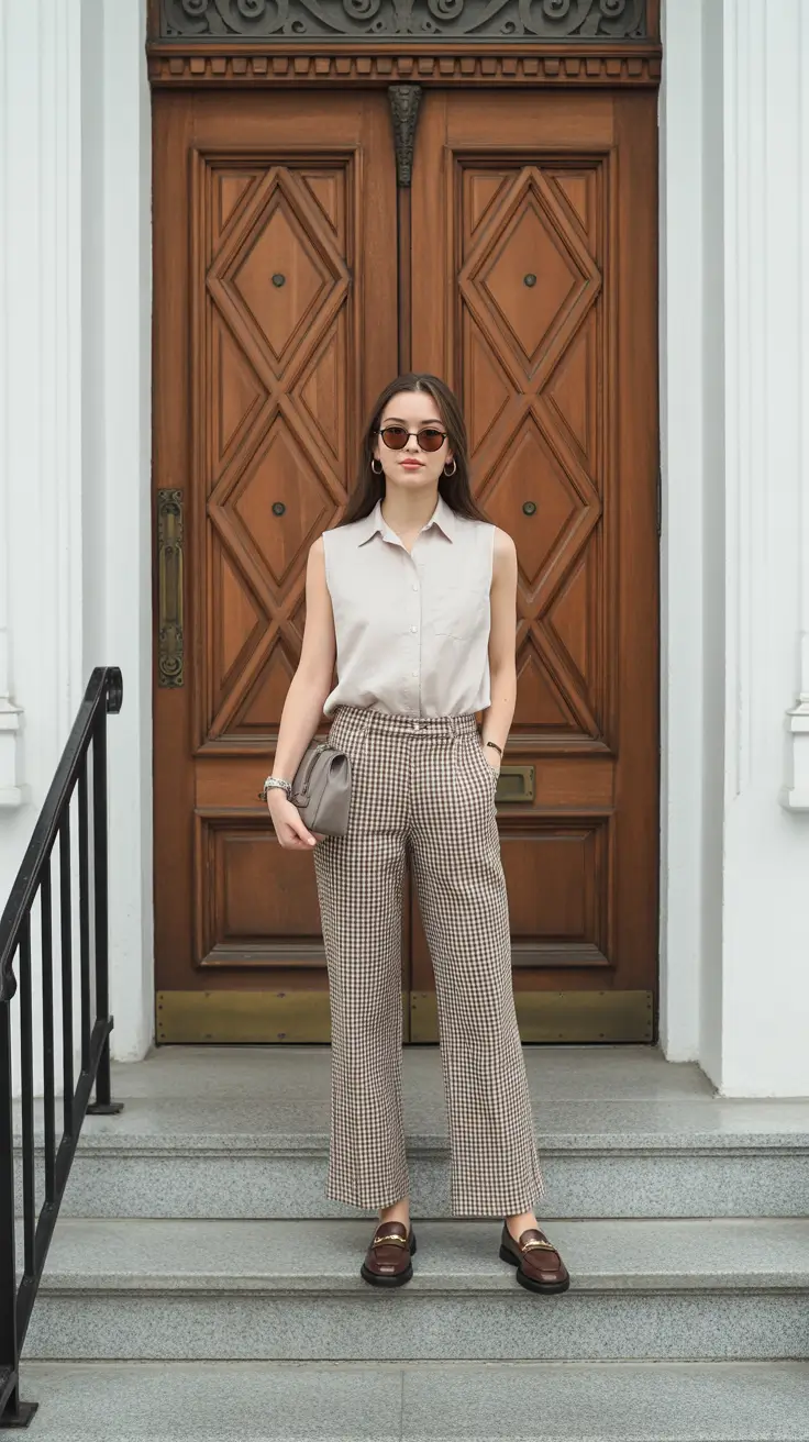 old money spring outfits 2026 Checkered Classics with a Modern Pulse