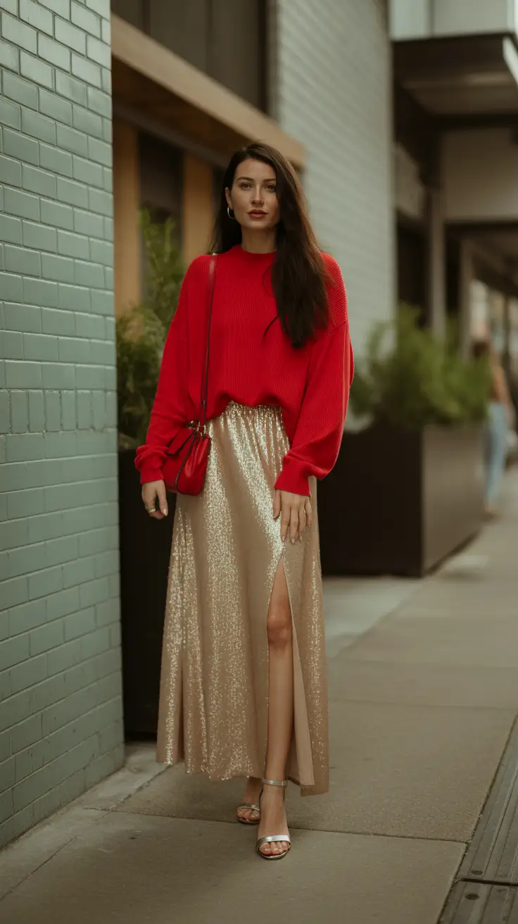 Soft Every Day Spring Outfits 2026 Cozy Elegance with a Touch of Metallic Glow