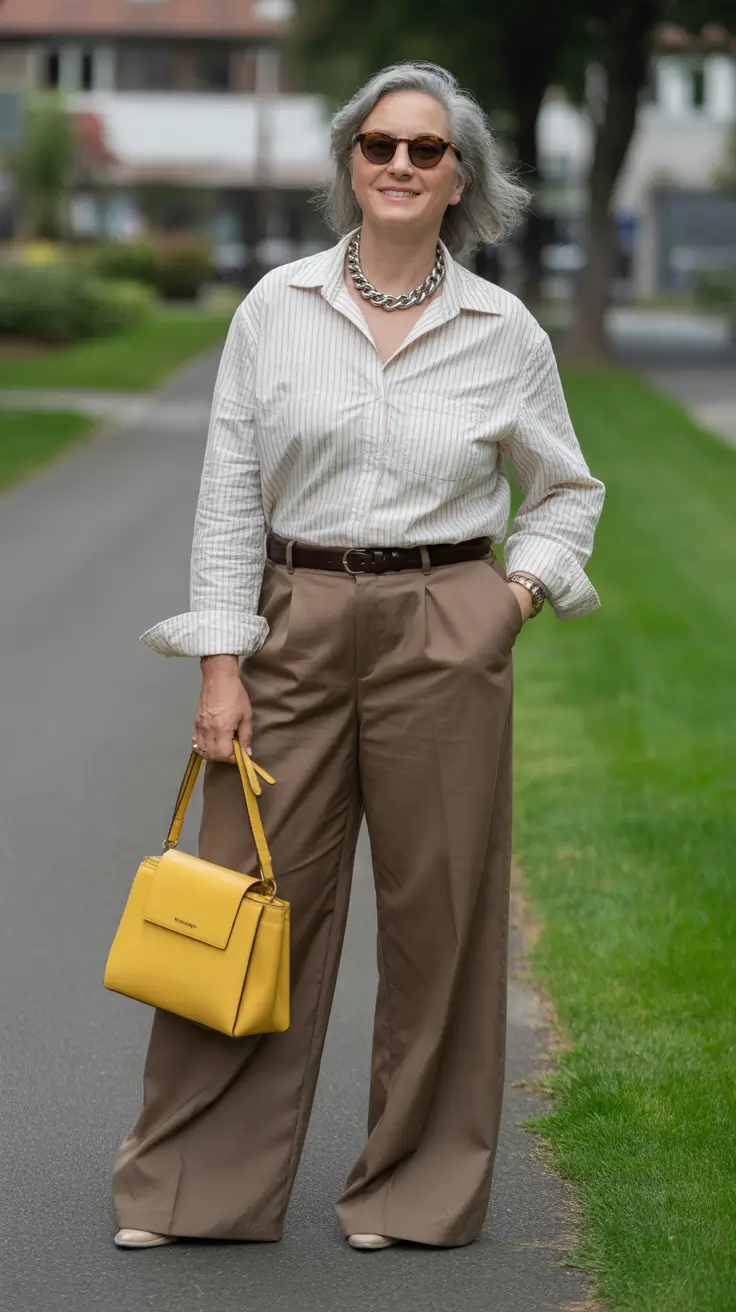 Soft spring dressing over 50 2026 Striped Neutrals