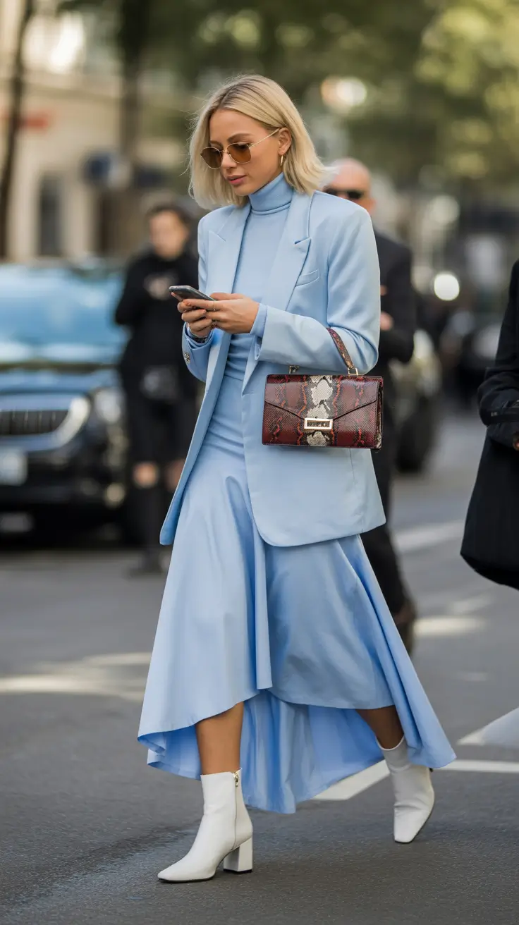 spring capsule wardrobe ideas 2026 Powder Blue Elegance for a Soft Modern Spring