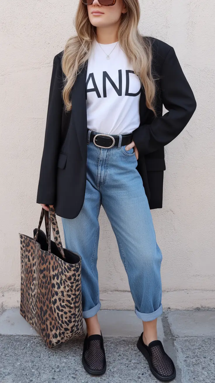 spring capsule wardrobe ideas 2026 Urban Casual with a Touch of Leopard