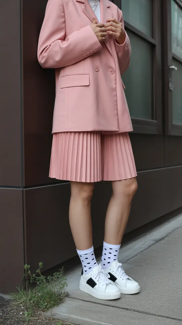 spring outfit for sneakers 2026 Playful Pastels with a Preppy Twist