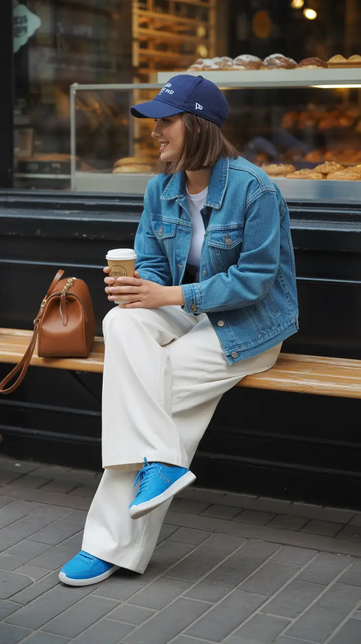 stylish spring jean jacket outfits 2026 Classic Denim With Playful Sporty Color