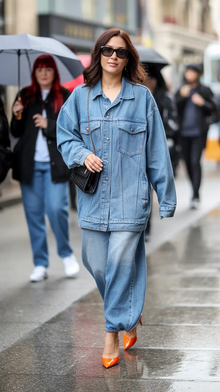 stylish spring jean jacket outfits 2026 Oversized Denim With Bold Spring Accents