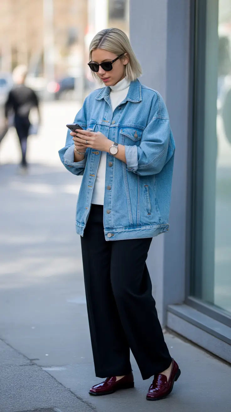 stylish spring jean jacket outfits 2026 Laid-Back Layers With Urban Ease