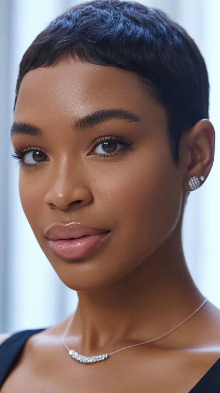 amazing spring hair color for dark skin 2026 Ultra-Short Espresso Pixie With Barely-There Shine