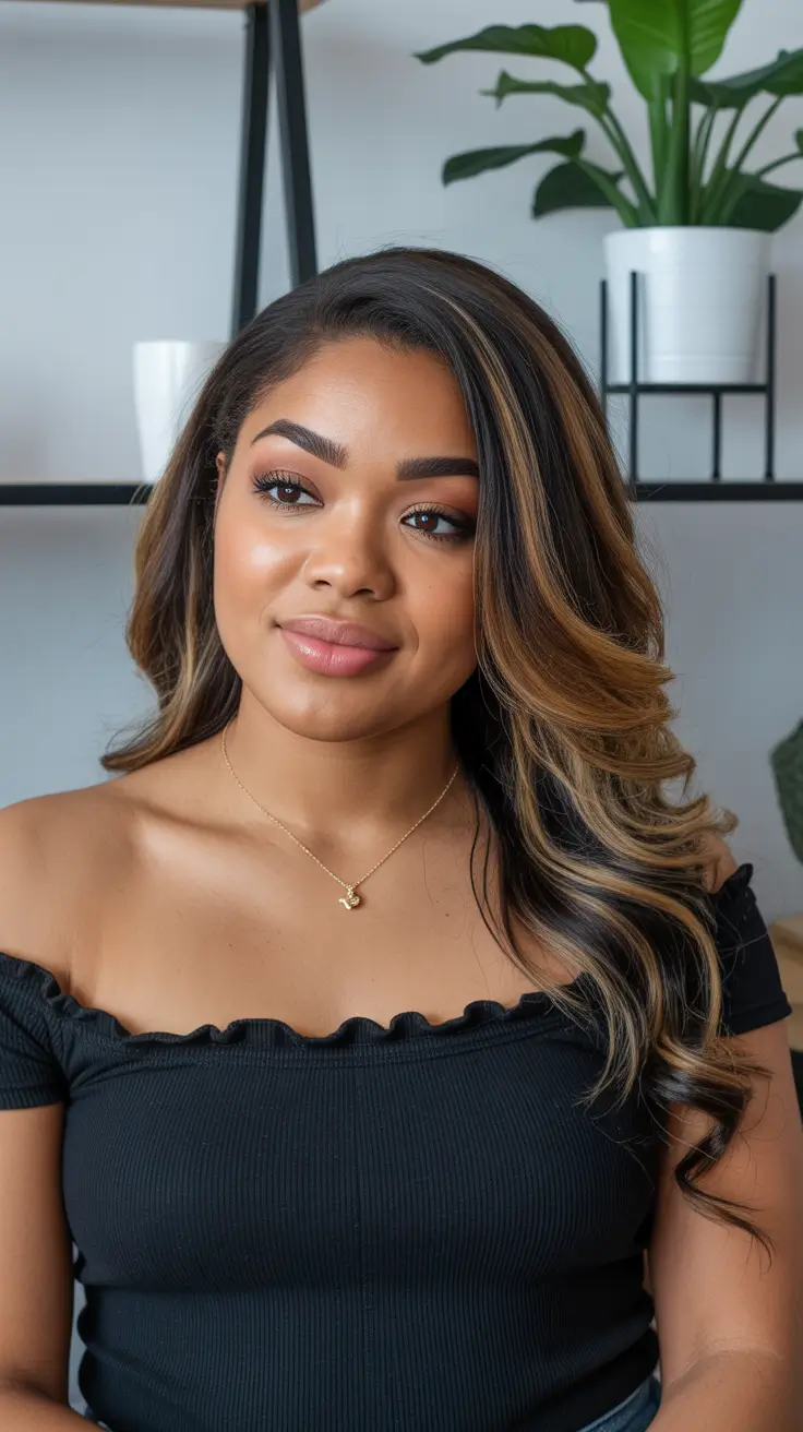 amazing spring hair color for dark skin 2026 Honey Blonde Balayage With Seamless Dimension