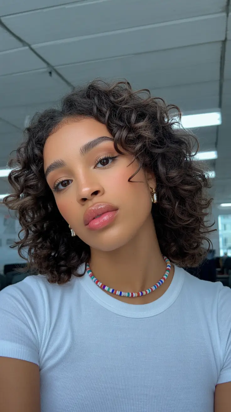 amazing spring hair color for dark skin 2026 Chocolate Brown Curly Volume With Modern Shape