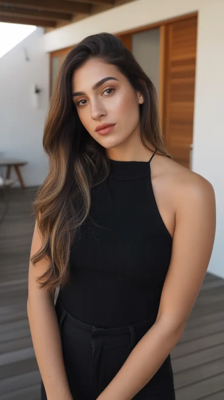 amazing spring mid length haircut 2026 Soft Balayage Length with Natural Side Sweep