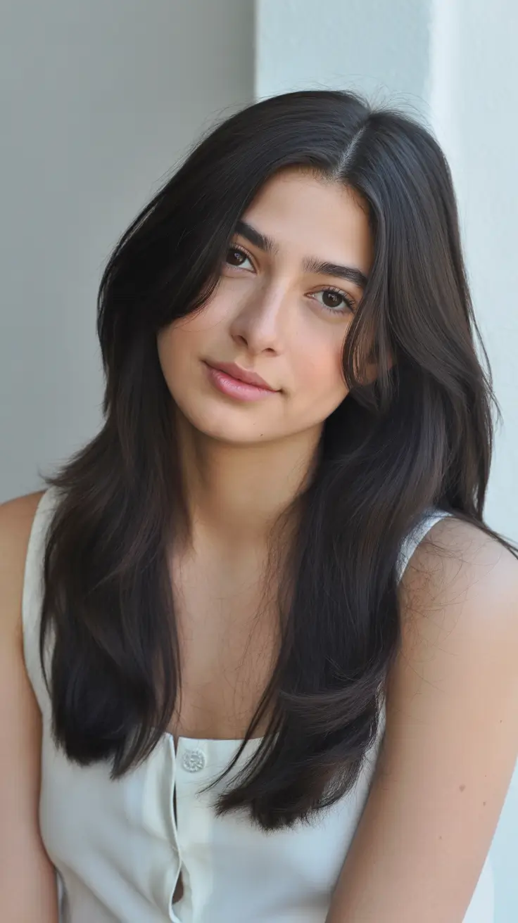 amazing spring mid length haircut 2026 Soft Espresso Layers with Natural Face Framing